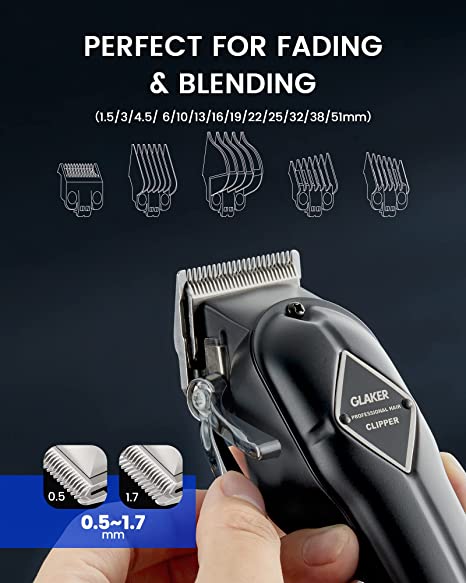 GLAKER Professional Hair Clippers for Men