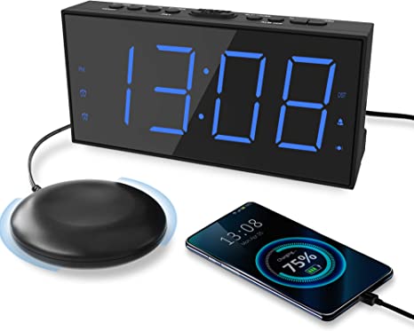 Loud Alarm Clock with Bed Shaker