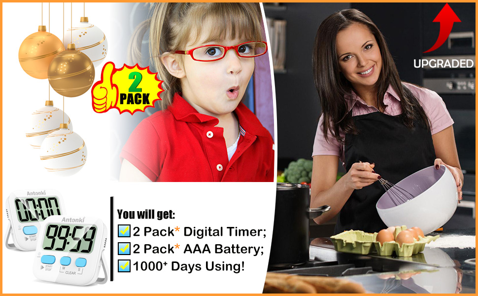 Best Digital Timer for Cooking 2 Pack