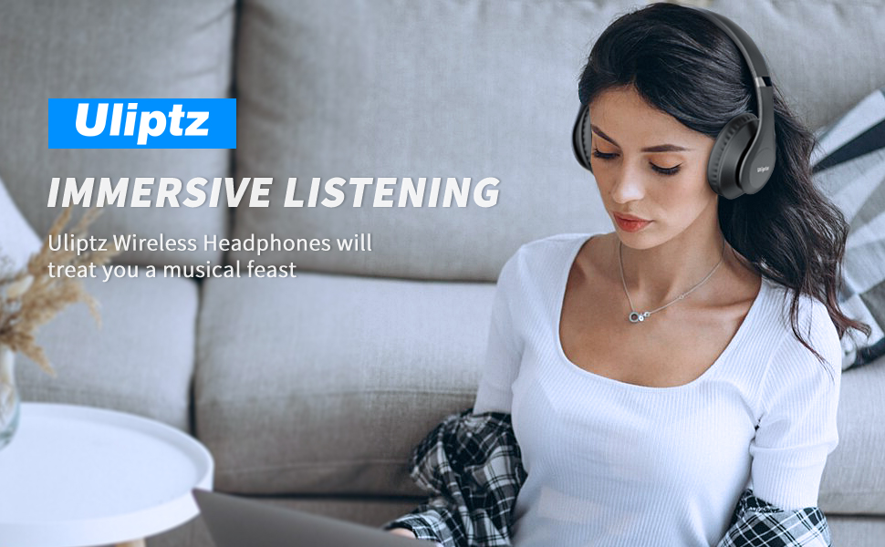 Uliptz Wireless Bluetooth Headphones 65H Playtime